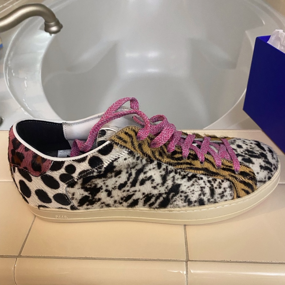 NWT P448 Multi colored animal print sneaker
